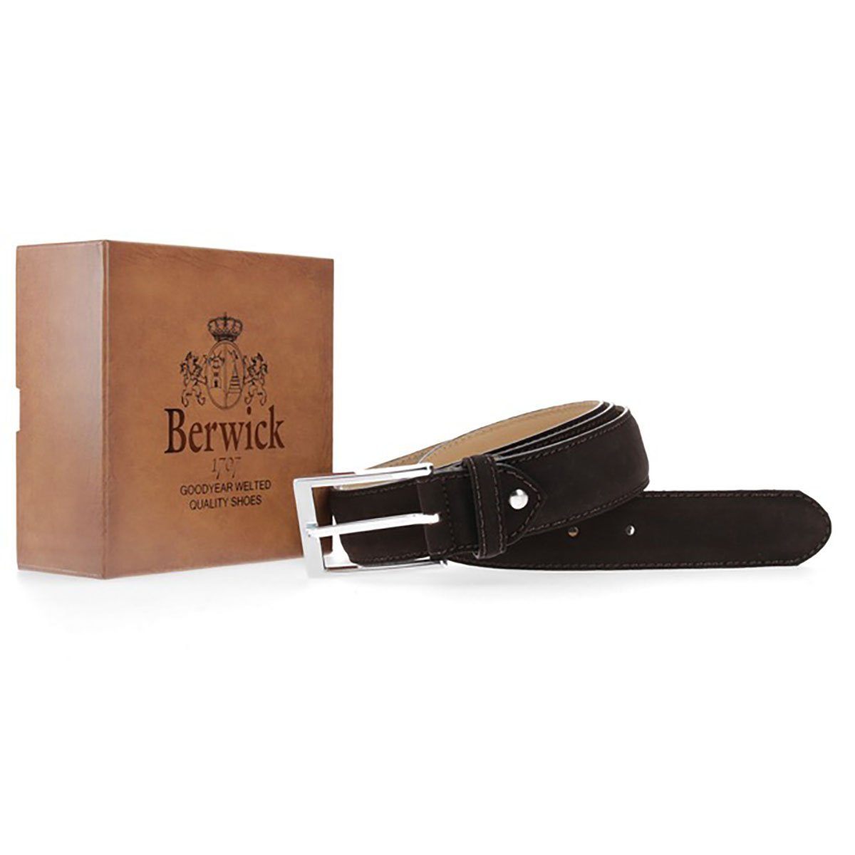 Berwick Dark Brown Suede Belt - Berwick - Belts - Clothing